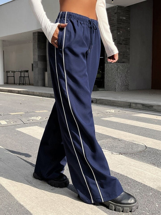 Coolane High Waist Seam Detail Wide Leg Pants