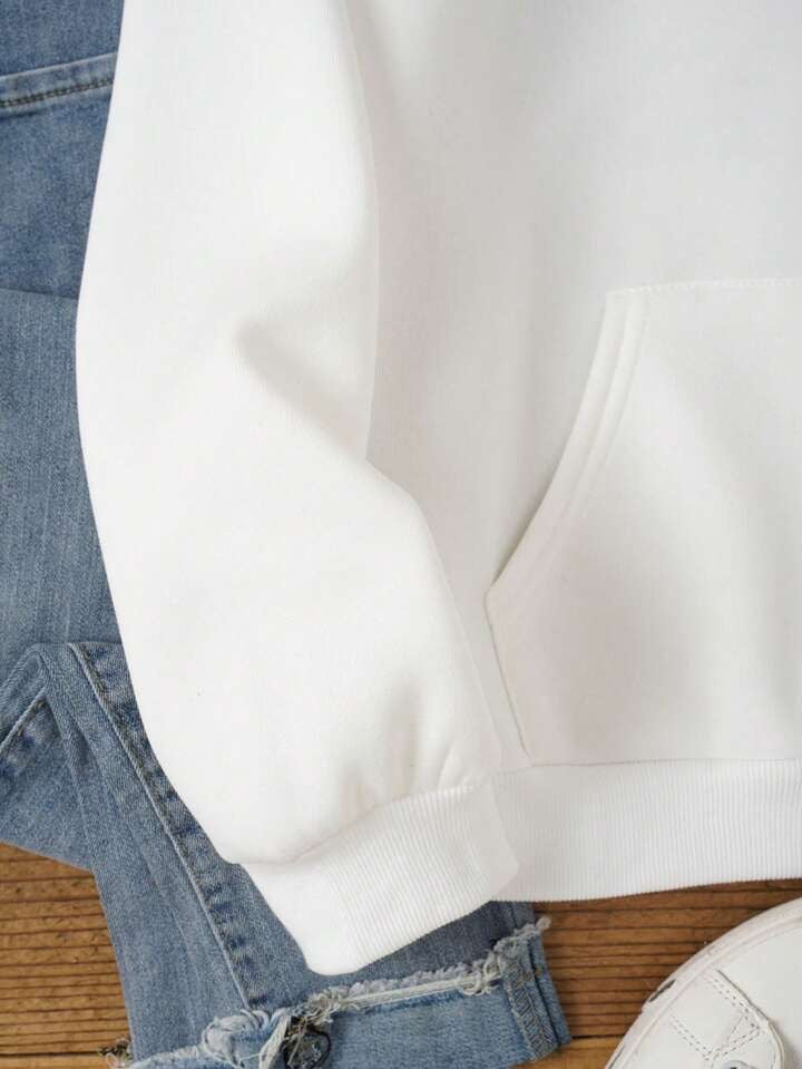 Kangaroo Pocket Solid Thermal Lined Hoodie