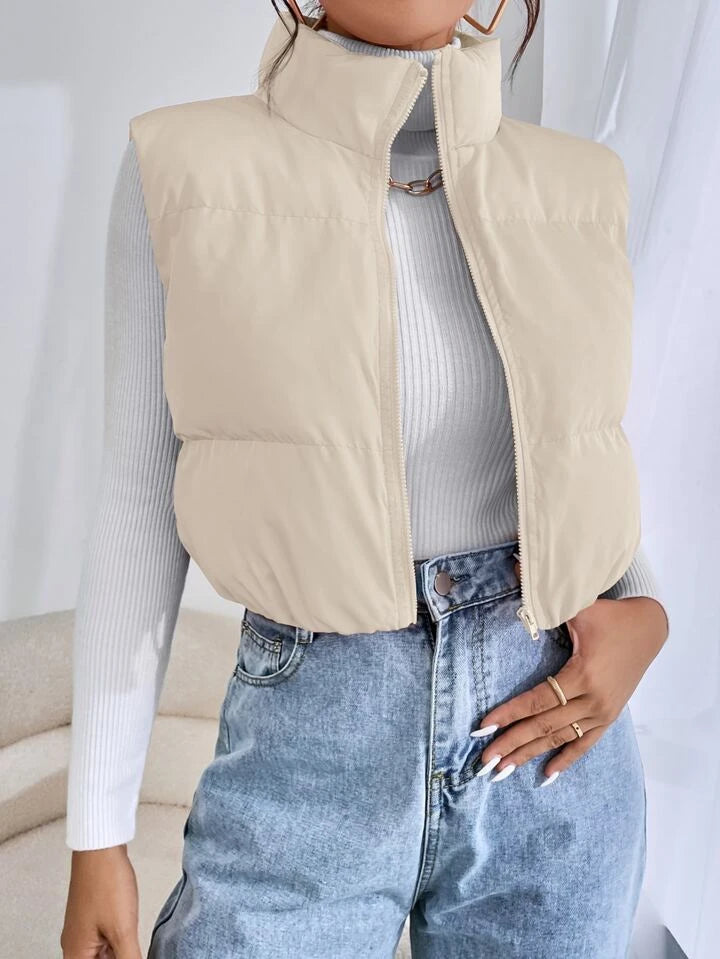 Zip Up Puffer Vest Coat