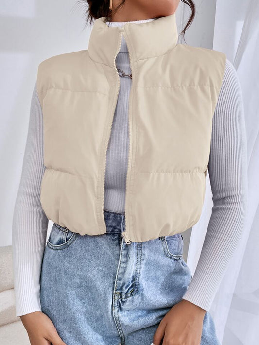 Zip Up Puffer Vest Coat