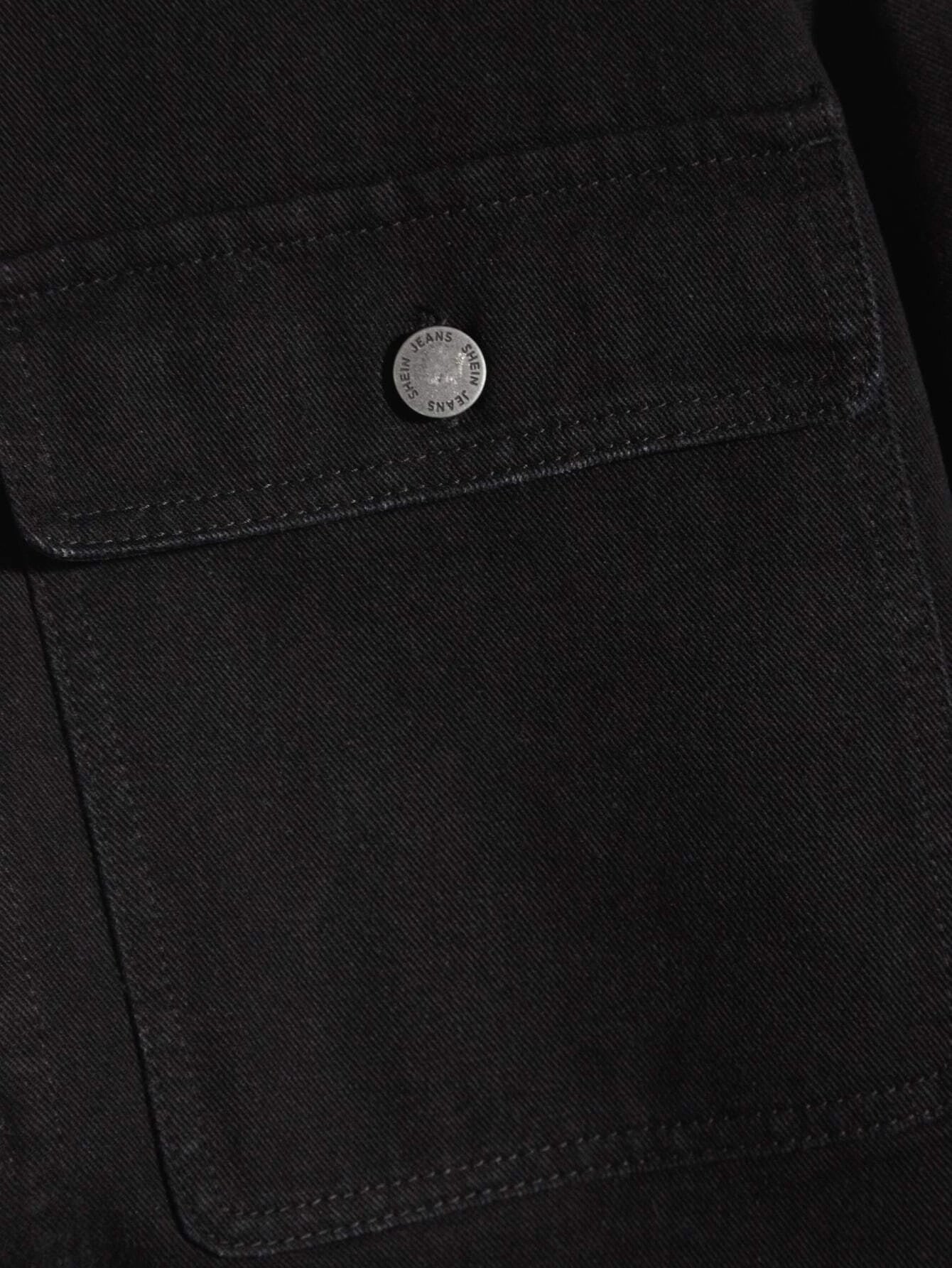 Manfinity Sporsity Men Cotton Flap Pocket Drawstring Hooded Denim Jacket Without Tee