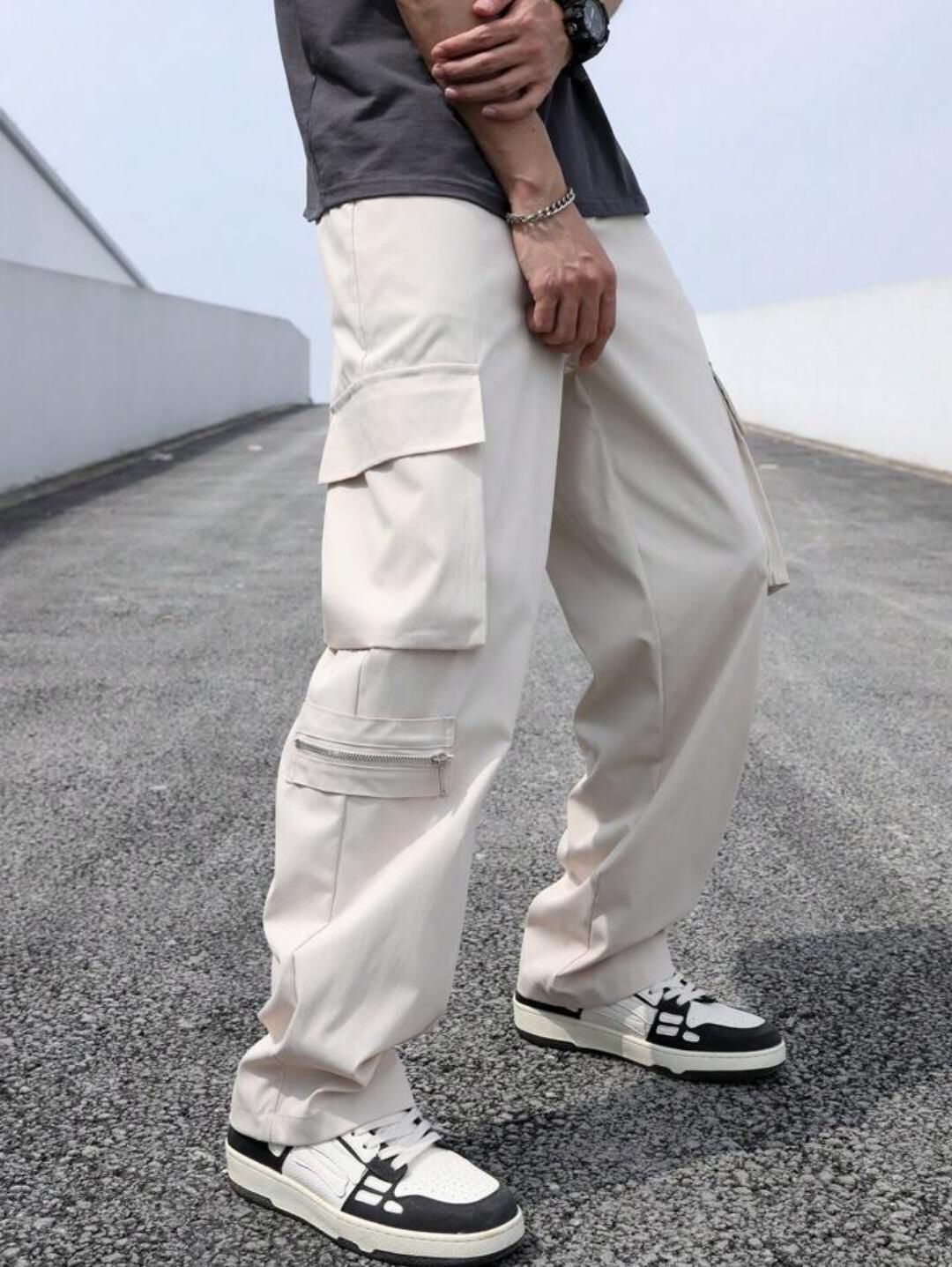Men Flap Pocket Side Cargo Pants