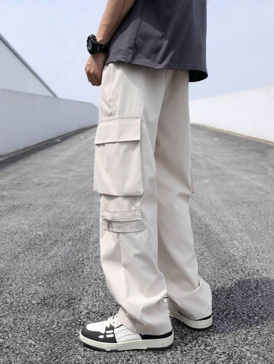 Men Flap Pocket Side Cargo Pants