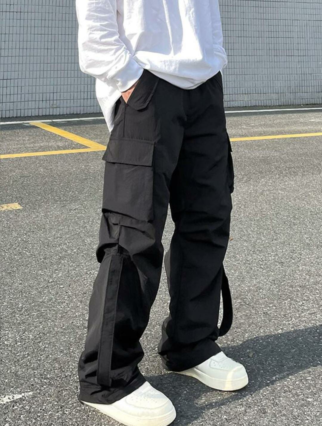 EMRG Men Flap Pocket Side Cargo Pants