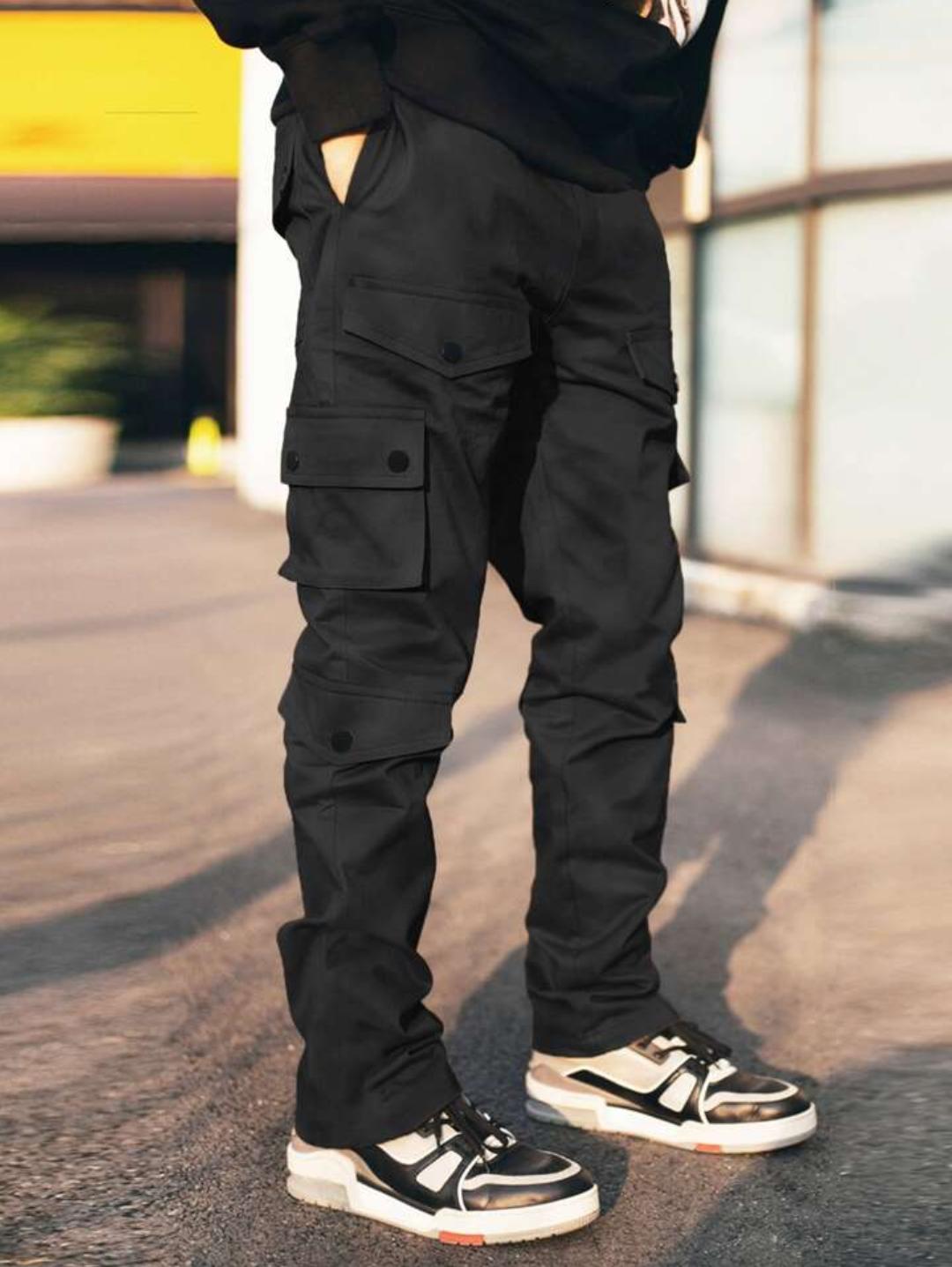Black Cargo flap pocket