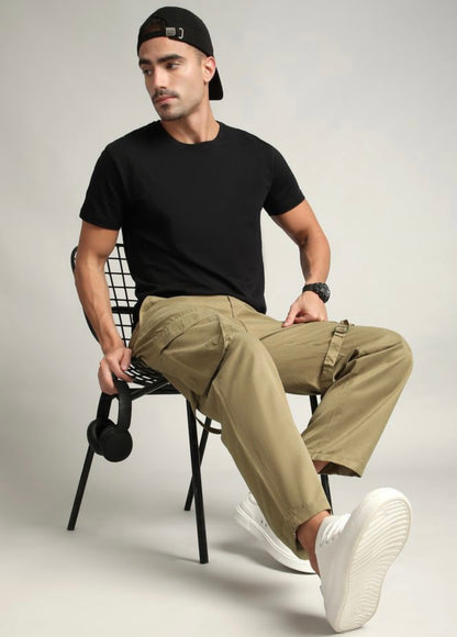 BEIGE Belted Cargo Pants