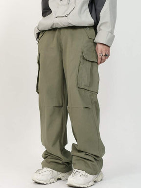 Loose Fit Men's Cargo Pants With Flap Pockets And Drawstring Waist