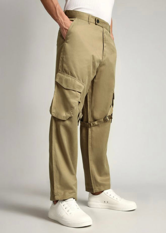 BEIGE Belted Cargo Pants