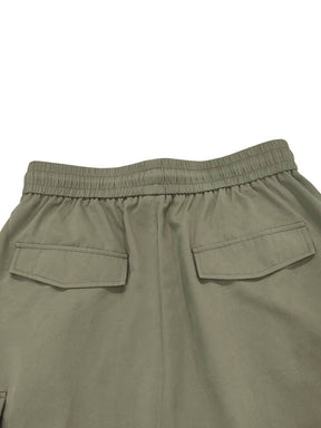 Loose Fit Men's Cargo Pants With Flap Pockets And Drawstring Waist