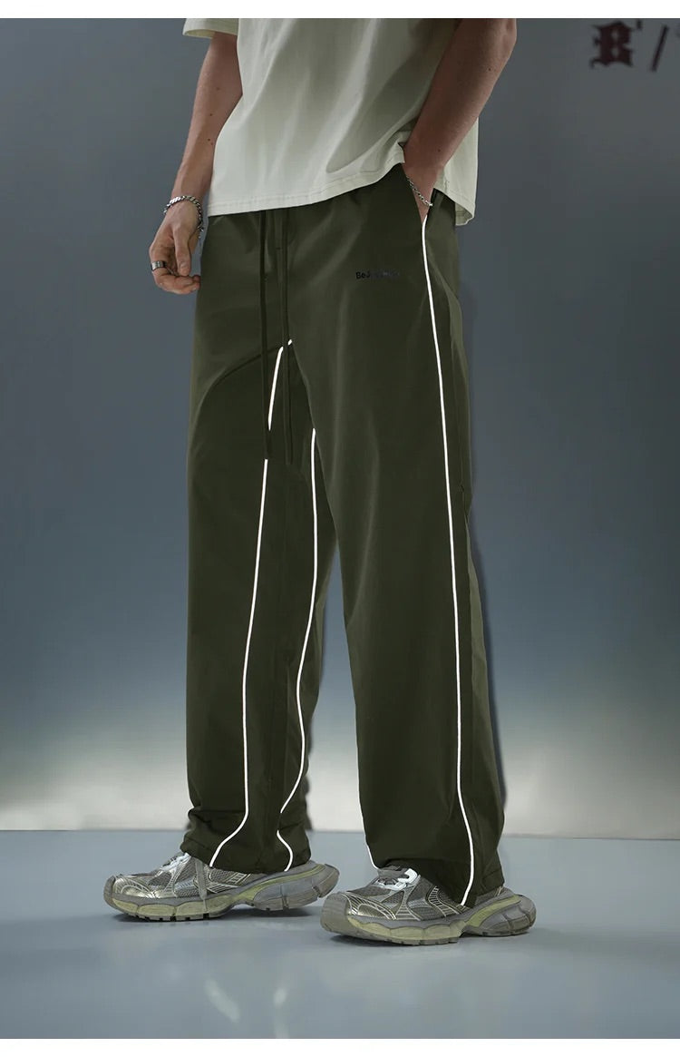 REFLECTIVE STRIPED TRACK PANTS