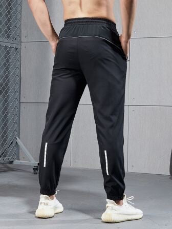Running Men Solid Zip Pocket Sport Pants