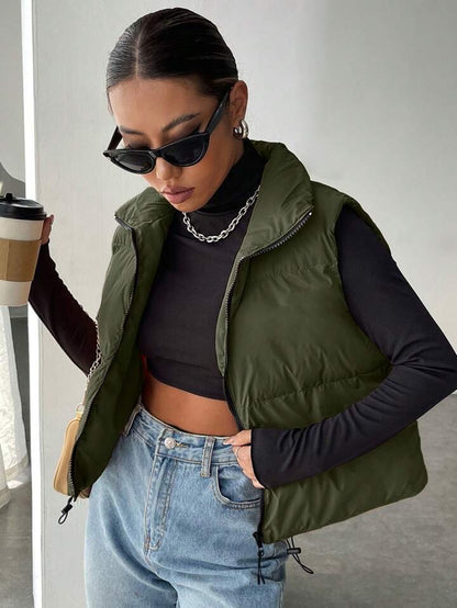 Zipper Vest Puffer Coat