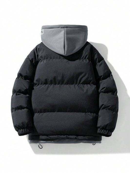 Mens Black hooded puffer