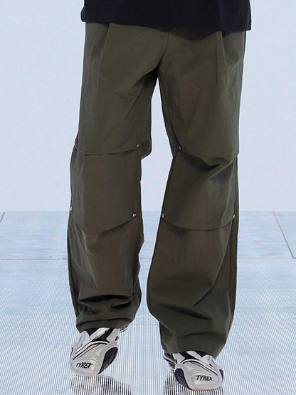 Nylon Rivet Parachute Pants