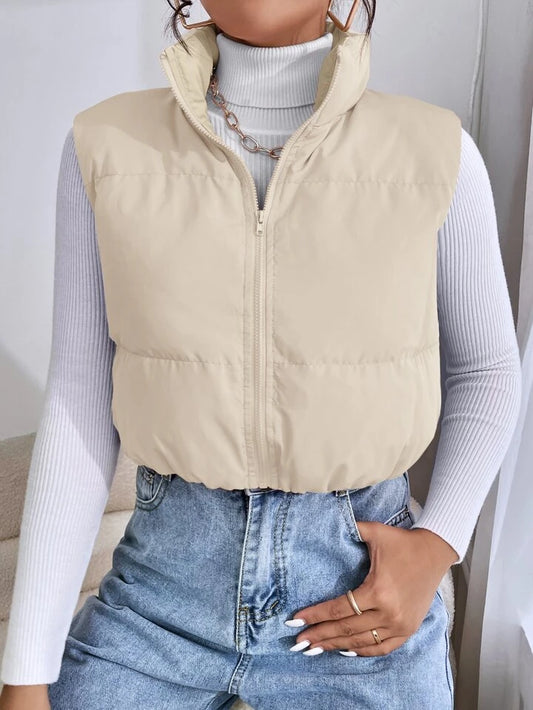 Zip Up Puffer Vest Coat