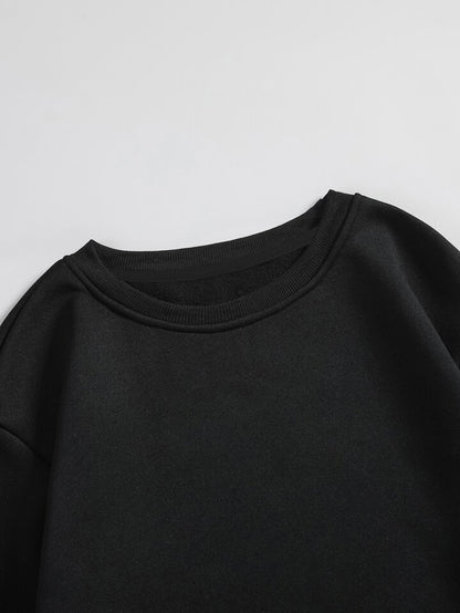 Plus Solid Round Neck Sweatshirt