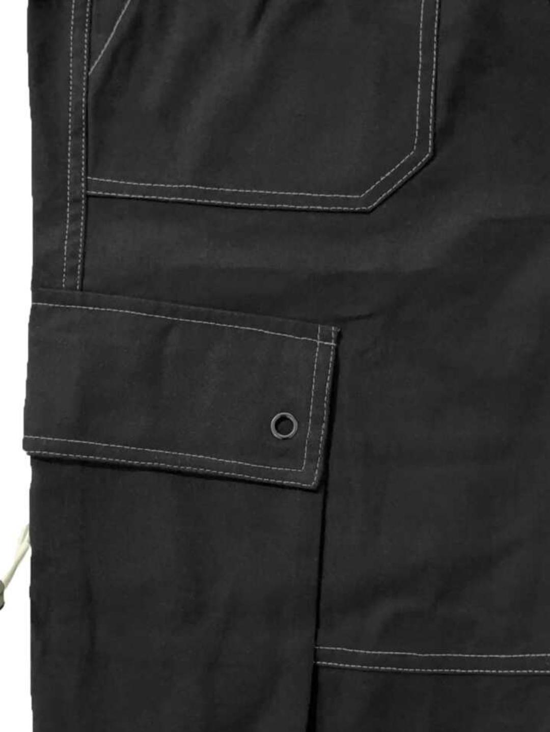 Hypemode Men Top-stitching Slant Pocket Cargo Pants
